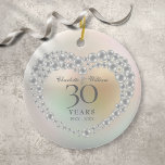 Décoration En Céramique Beautiful Pearl 30th Wedding Anniversary<br><div class="desc">Featuring a beautiful pearl,  this chic 30th wedding anniversary keepsake can be personalised with your special pearl anniversary information on a pearl background. Designed by Thisisnotme©</div>
