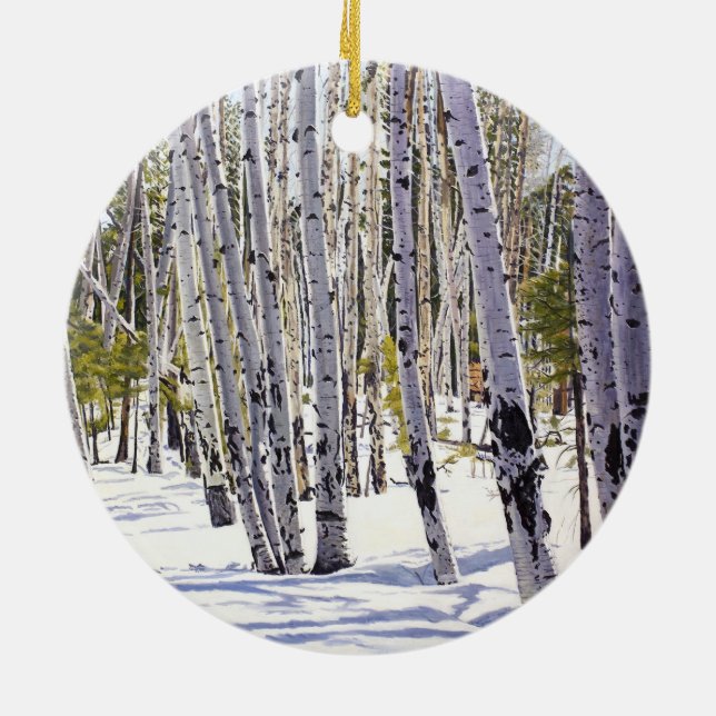 Décoration En Céramique Beaux Aspens d'hiver à Flagstaff Arizona (Dos)