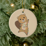 Décoration En Céramique Beaver Cheerful Christmas Winter Animals Beavers A<br><div class="desc">Le castor à Noël avec des lumières féeriques. Animaux amusants avec des cadeaux et de la neige pour les vacances. Aussi drôle pour Noël en juillet. Les castors sont de mignons animaux et parfaits pour Noël.</div>
