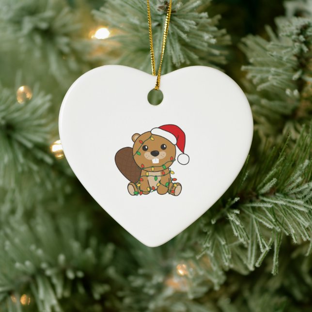 Décoration En Céramique Beaver Noël Animaux d'hiver Beaver (Arbre)