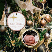 Bébé 1er Noël rose n Gold Parties scintillant Star