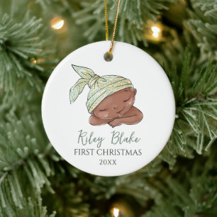 Décoration En Céramique Bébé afro-américain sur mesure
