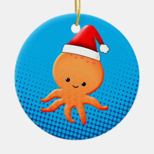 Décoration En Céramique Bébé de Cartoon mignon Octopus Santas Casquette