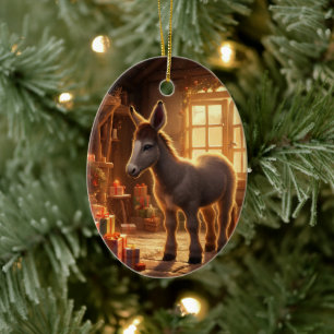 Décoration En Céramique Bébé Donkey Family Orament, Amateurs d'âne Cadeaux