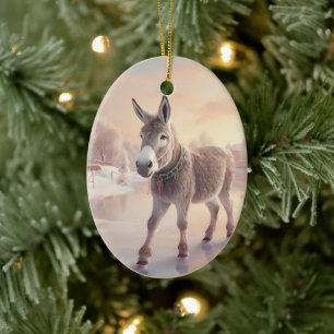 Décoration En Céramique Bébé Donkey Family Orament, Amateurs d'âne Cadeaux