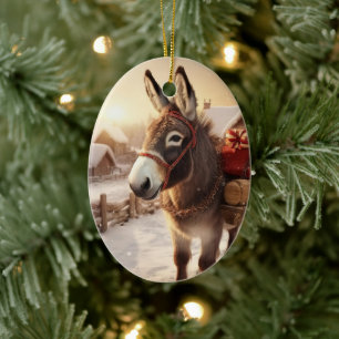 Décoration En Céramique Bébé Donkey Family Orament, Amateurs d'âne Cadeaux