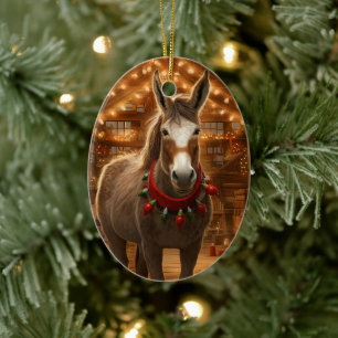 Décoration En Céramique Bébé Donkey Family Orament, Amateurs d'âne Cadeaux