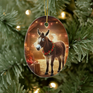 Décoration En Céramique Bébé Donkey Family Orament, Amateurs d'âne Cadeaux