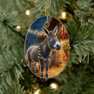 Décoration En Céramique Bébé Donkey Family Orament, Amateurs d'âne Cadeaux