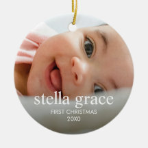 Bébé Élégant Minimaliste Premier Noël Photo