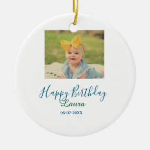 Décoration En Céramique Bébé enfants 1er anniversaire ajouter nom date ajo