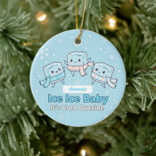 Décoration En Céramique Bébé Glace Il Fait Froid Dehors Drôle De Noël