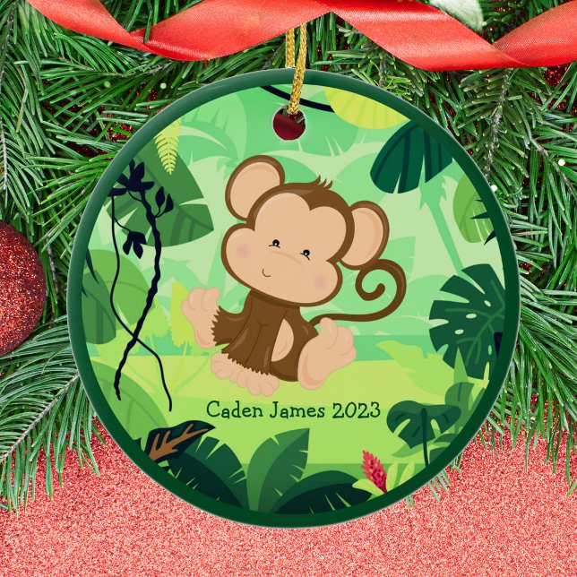 Décoration En Céramique Bébé mignon Singe Personnalisé Enfants Jungle Noël (Créateur téléchargé)
