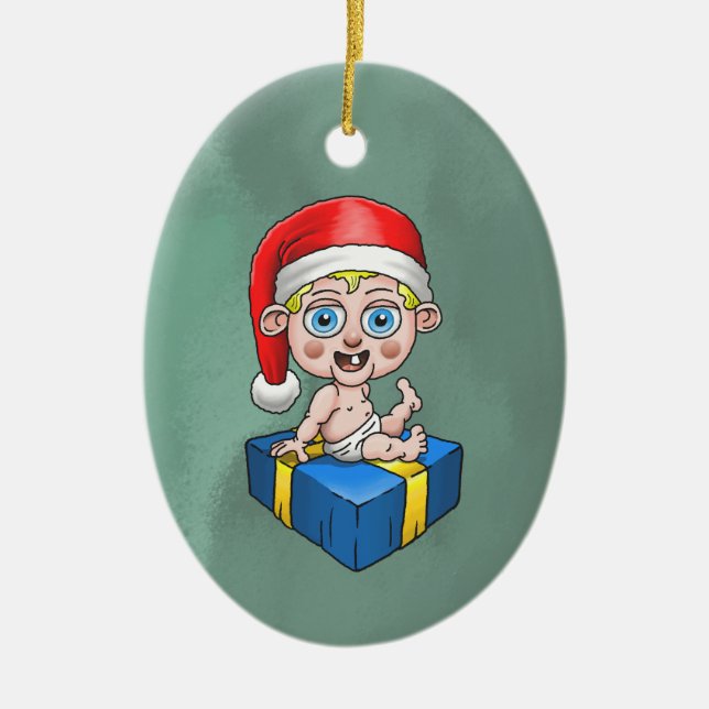 Décoration En Céramique Bébé Père Noël (Devant)