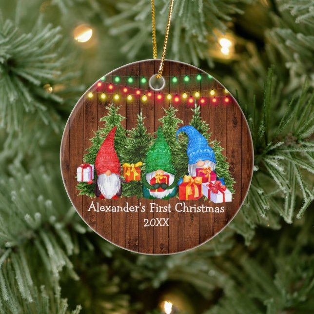 Décoration En Céramique Bébé premiers nymphes de Noël éclaire rustique (Arbre)