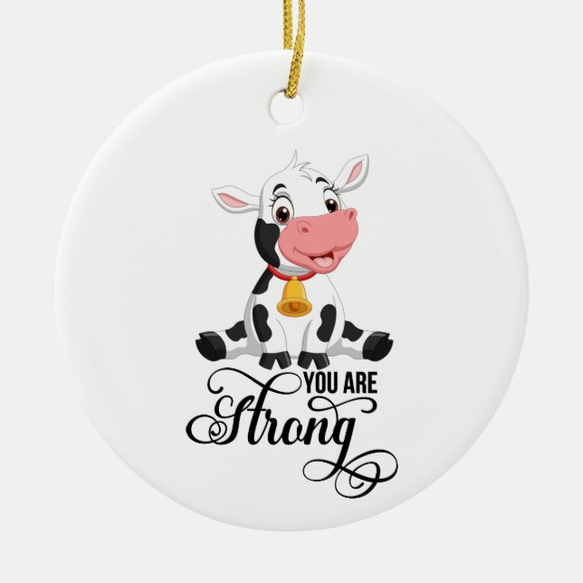 Décoration En Céramique Bébé Vache Vous Êtes Forte (Devant)