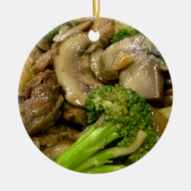 Décoration En Céramique Beef, broccoli & mushroom stir fry (Devant)