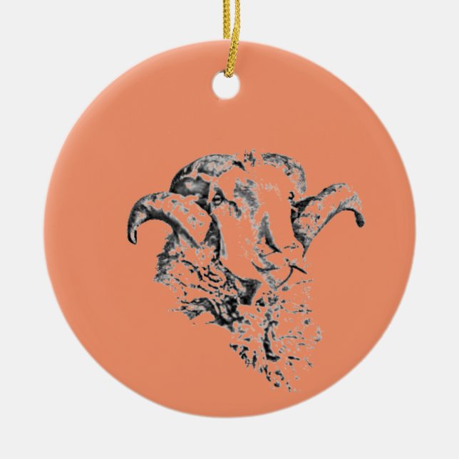 Décoration En Céramique Bélier mignon (Devant)