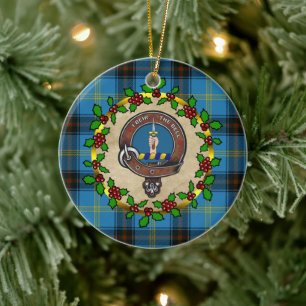 Décoration En Céramique Bell Clan Badge & Tartan Personnalisé Noël