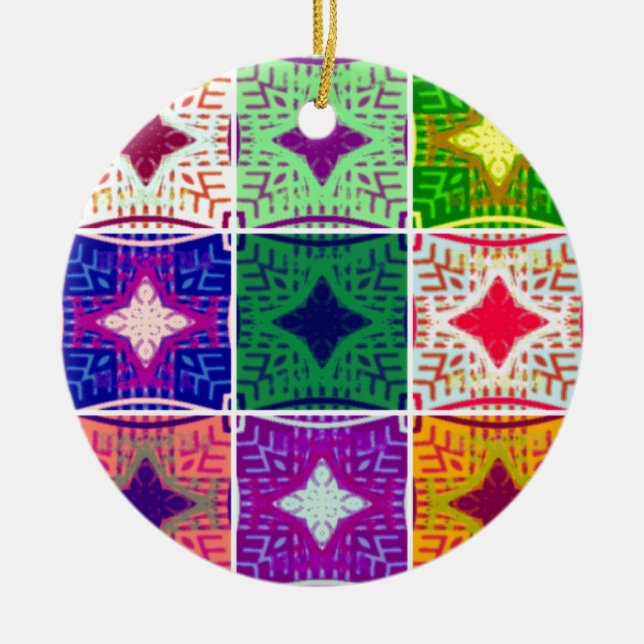 Décoration En Céramique Belle À damiers africaine (Devant)