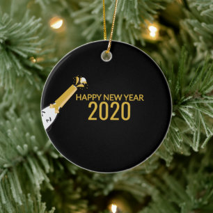 Décoration En Céramique Belle Bouteille De Champagne Et Bonne Année 2020
