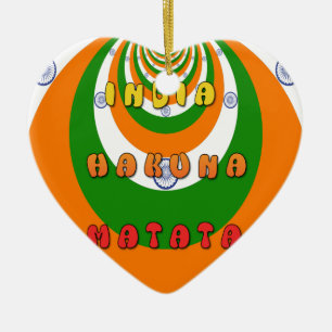 Décoration En Céramique Belle Inde couleurs drapeau national Hakuna Matata