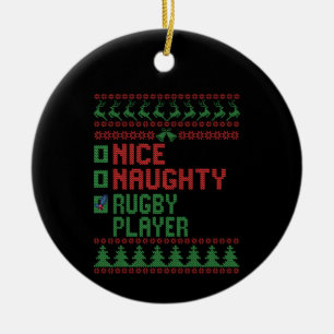 Décoration En Céramique Belle Joueuse de rugby drôle cadeau de Noël
