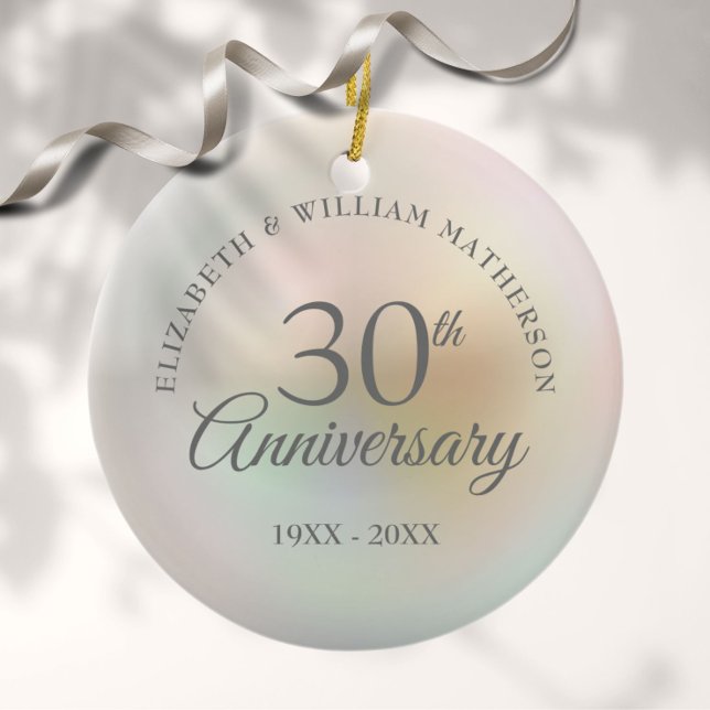 Décoration En Céramique Belle Perle 30e Anniversaire (Beautiful Pearl 30th Anniversary Ceramic Ornament)
