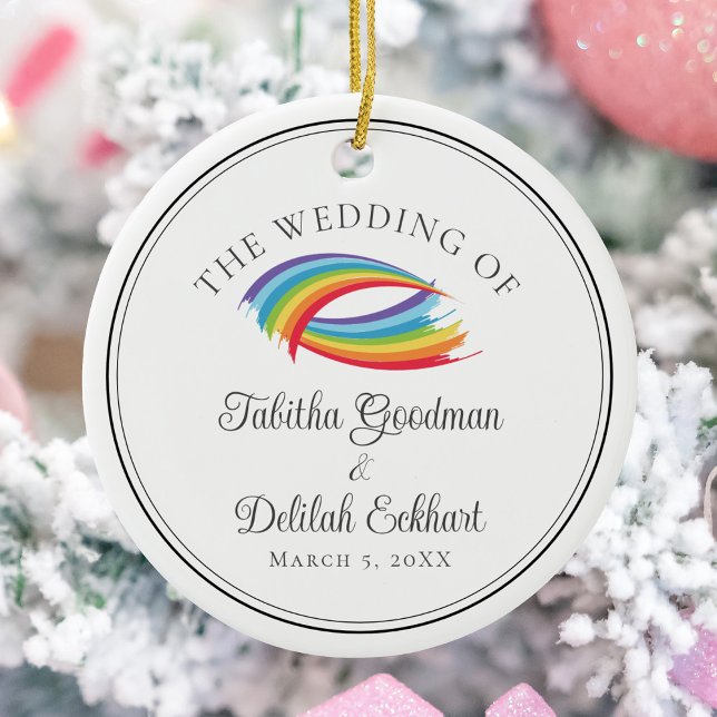 Décoration En Céramique Belle Rainbow Waves Mariage Keepsaké Noël (Créateur téléchargé)