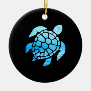 Décoration En Céramique Belle Silhouette De Tortue De Mer Vue Sous-Marine