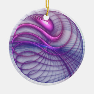Décoration En Céramique Belle Swing Moderne Art Fractal Abstrait Rose