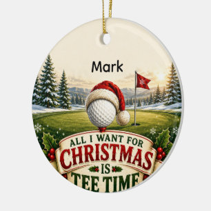 Décoration En Céramique Bénédiction de Noël de golf pour golfeur