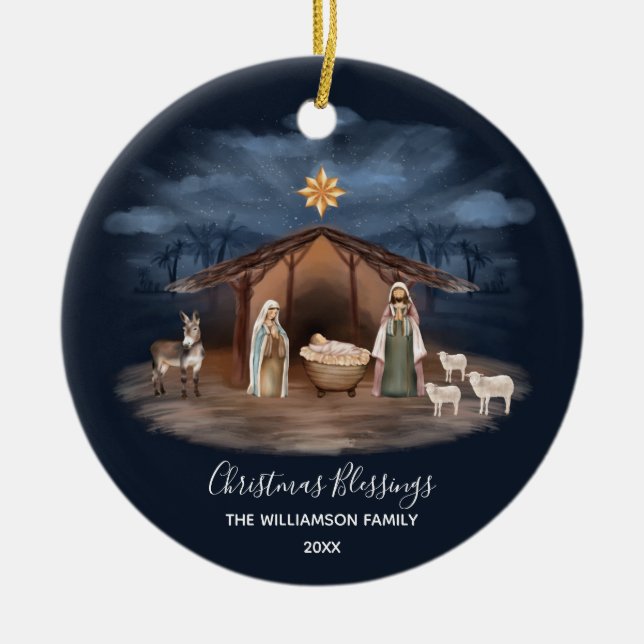 Décoration En Céramique Bénédictions de Noël chrétienne (Devant)