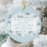 Décoration En Céramique Béni Soit Son Nom Psalm Christian Verse Pretty<br><div class="desc">Beau verset de la bible chrétienne du livre des psaumes orné de jolies fleurs de cerisier blanc. Psaume 72:19 dit béni soit son nom glorieux pour toujours. Que toute la terre soit remplie de sa gloire. Amen.</div>