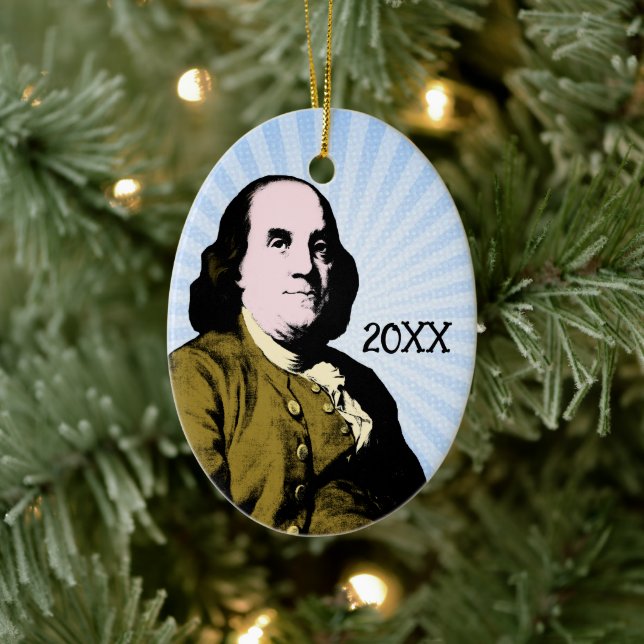Décoration En Céramique Benjamin Franklin dans le style Pop Art (Arbre)