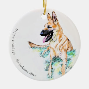 Décoration En Céramique Berger Allemand Chien Belge Malinois Une Photo