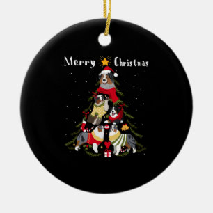 Décoration En Céramique Berger australien Aussie sapin de Noël Chien de No