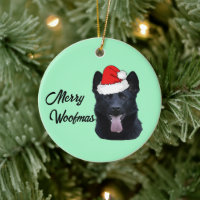 Berger noir allemand avec chapeau de Santa