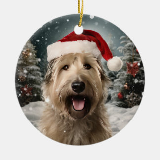 Décoration En Céramique Berger Picard Chien Noël Keepsaké