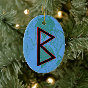 Décoration En Céramique Berkano Viking Rune Yule Ornament - Mère Terre!