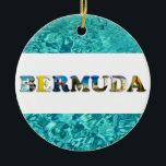 Décoration En Céramique Bermuda Tropical Beach Blue Ocean Christmas<br><div class="desc">Show everyone your love for the country of Bermuda with this Christmas ornament containing photos of Bermuda beach and ocean scenes imposed over a tropical blue ocean background.</div>