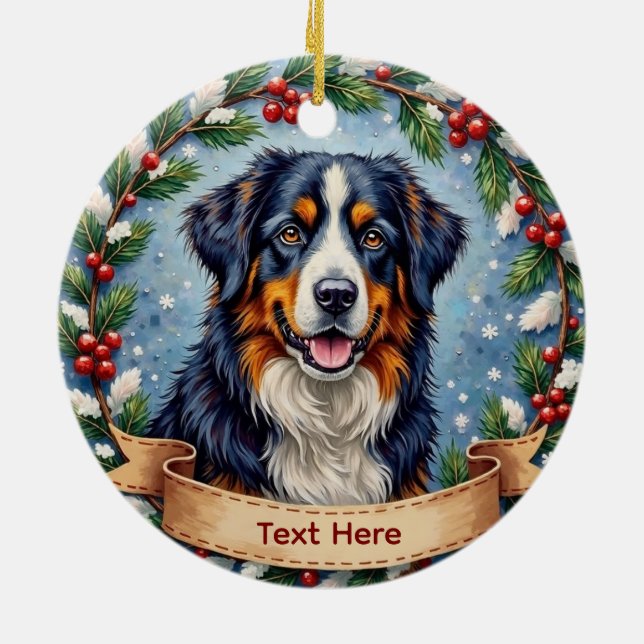 Décoration En Céramique Bernese Mountain Dog Christmas (Dos)