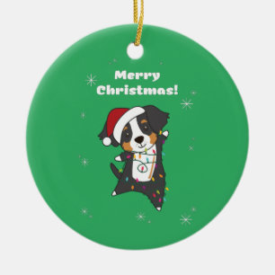 Décoration En Céramique Bernois Joyeux Noël Joyeux Chiens de Noël Joyeux C
