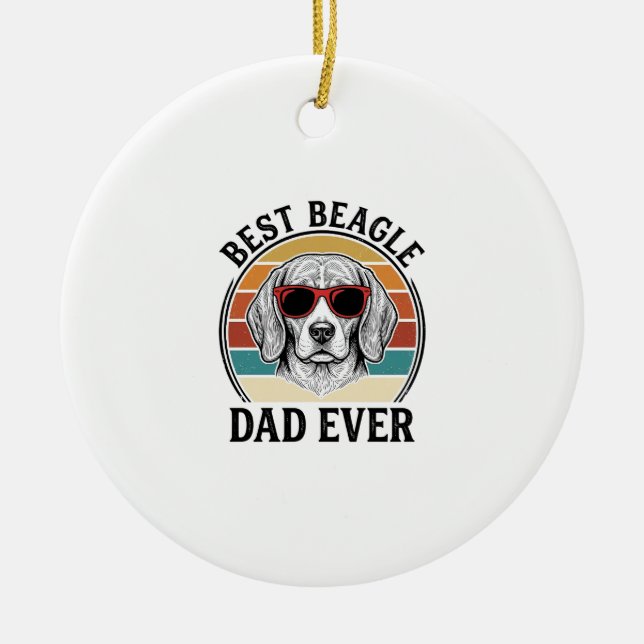 Décoration En Céramique Best Beagle Dad Ever Vintage Beagle Shirt Design_1 (Devant)