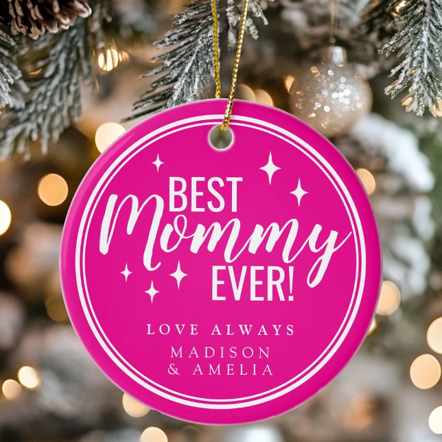 Décoration En Céramique Best Mommy Ever Pink Script Retro (Best Mommy Ever Pink Script Retro Ceramic Ornament)
