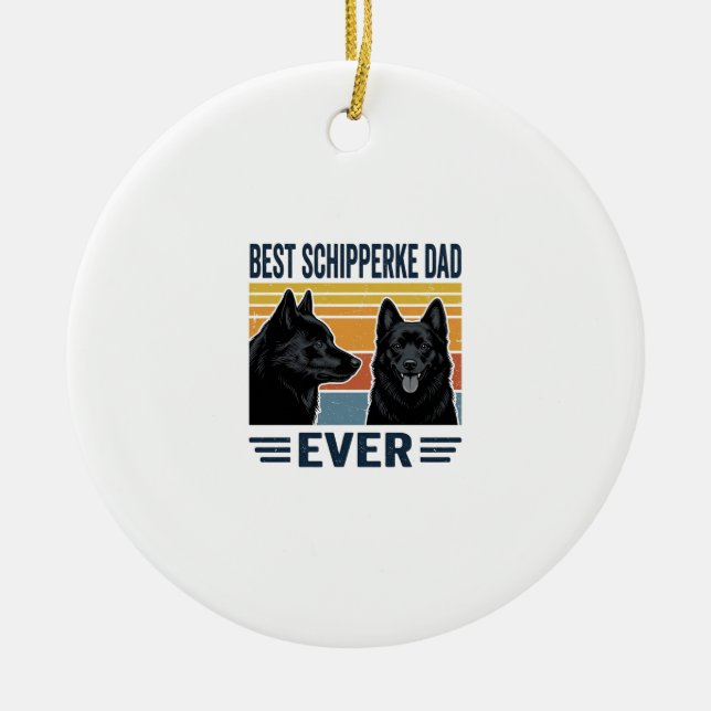 Décoration En Céramique Best Schipperke Dad Ever Retro Dog Vector Design_1 (Devant)