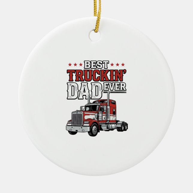 Décoration En Céramique Best Truckin Dad Ever Vintage Truck Shirt Design_1 (Devant)