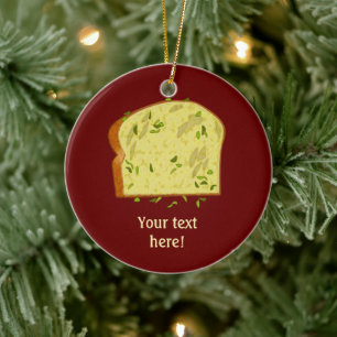 Décoration En Céramique Beurre d'ail tranche de pain italien - vos mots