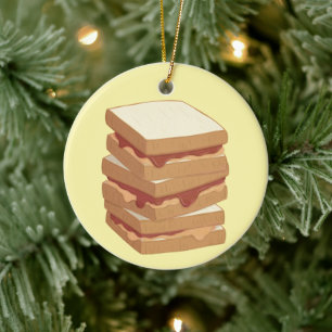 Décoration En Céramique Beurre d'arachide et sandwichs de gelée amis pour