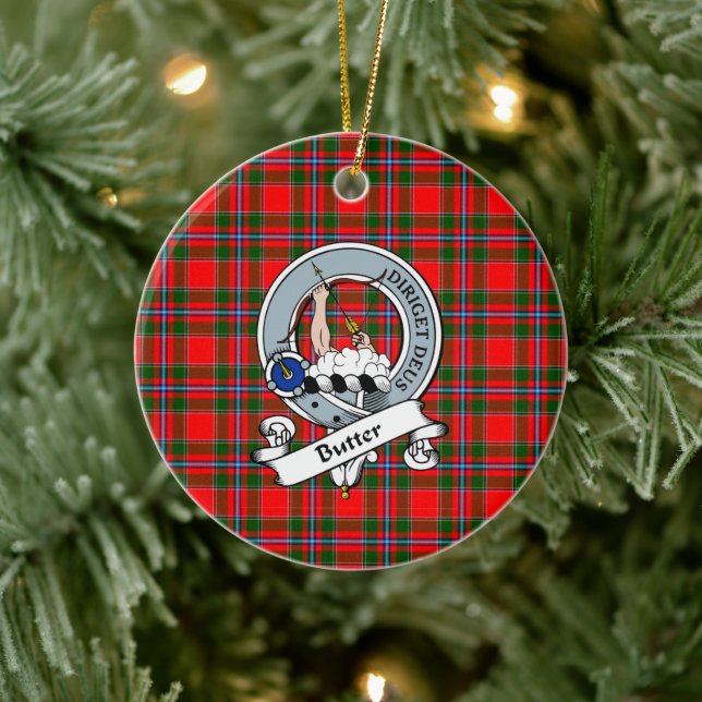 Décoration En Céramique Beurre de clan Badge Tartan Plaid (Arbre)